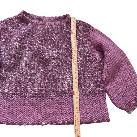 Handmade Womens Purple Knit Sweater With Textured Design - Picture 5 of 8